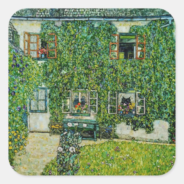 Sticker Carré Gustav Klimt - La Maison de Guardaboschi (Devant)