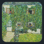 Sticker Carré Gustav Klimt - La Maison de Guardaboschi<br><div class="desc">Maison de Guardaboschi / Maison à Weissenbach du lac Attersee - Gustav Klimt,  Huile sur toile,  1912</div>