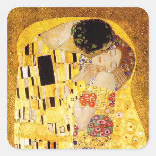 Sticker Carré Gustav Klimt La Peinture Classique Du Kiss