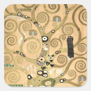Sticker Carré Gustav Klimt - L'Arbre de Vie, Frise Stoclet