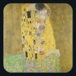 Sticker Carré Gustav Klimt - Le baiser<br><div class="desc">The Kiss / Der Kuss - Gustav Klimt en 1907-1908</div>