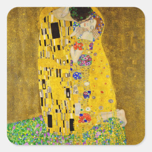 Sticker Carré Gustav Klimt - Le baiser