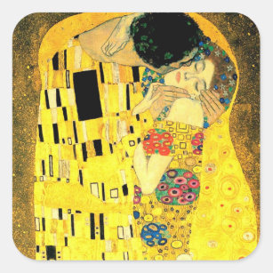Sticker Carré Gustav Klimt - le carré Stiker de baiser