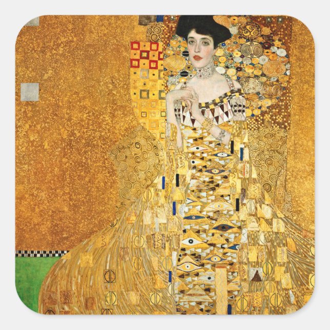 Sticker Carré Gustav Klimt - Portrait D'Adele Bloch Bauer (Devant)