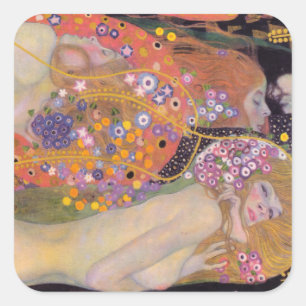 Sticker Carré Gustav Klimt - Serpents d'eau II