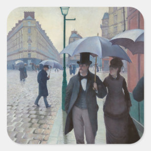Sticker Carré Gustave Caillebotte - Paris Street ; Rainy Day