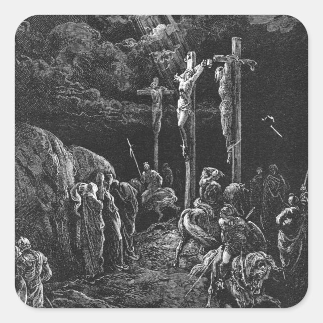 Sticker Carré Gustave Dore The Crucifixion From La Grande Bible (Devant)