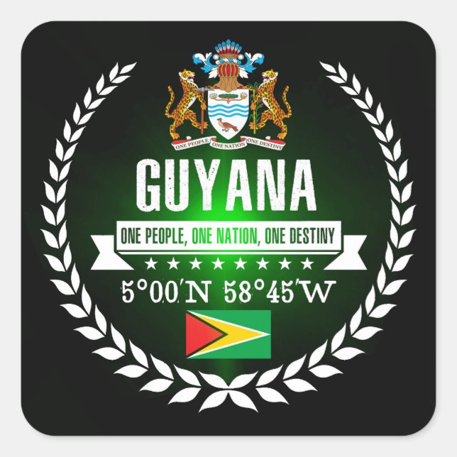 Sticker Carré Guyana (Devant)