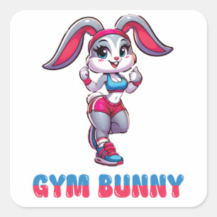 Sticker Carré Gym Bunny