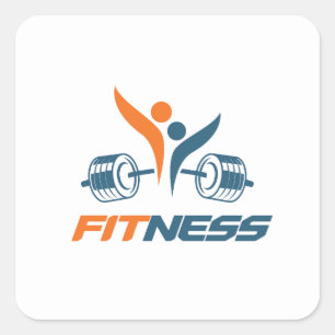 Sticker Carré Gym esthétique / Fitness s'entraîner à fond fo