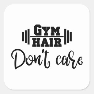 Sticker Carré Gym Hair ne se soucie pas de Gym Graphic