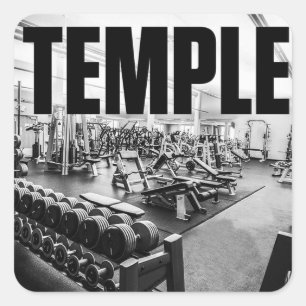 Sticker Carré Gym Is My TEMPLE - Bodybuilding Motivational