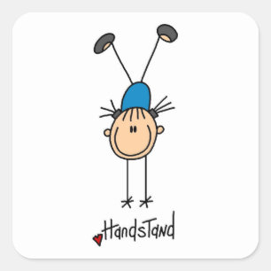 Sticker Carré Gymnaste faisant des appuis renversés