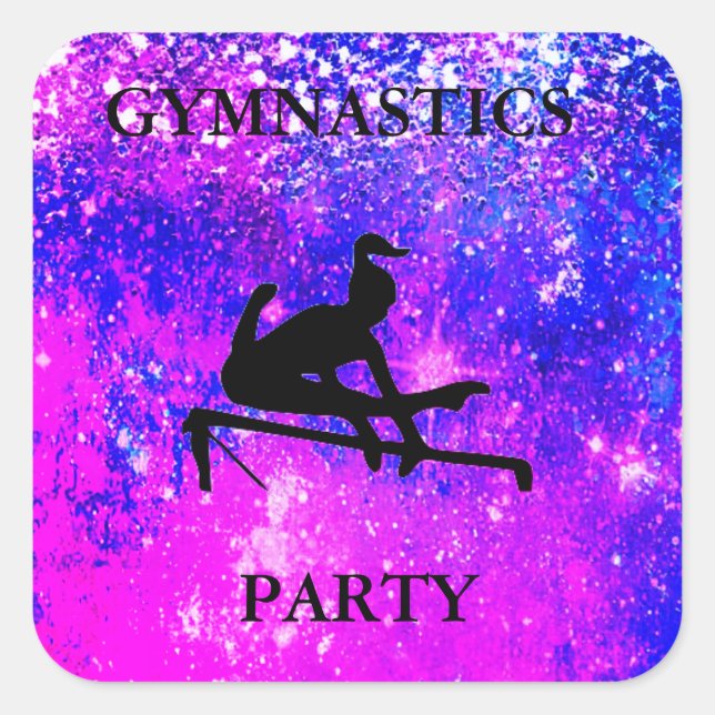 STICKER CARRÉ GYMNASTICS FÊTES FILLES SPARKLE CARRÉ STICKLE (Devant)