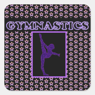 Sticker Carré GYMNASTICS Super Stars Partout