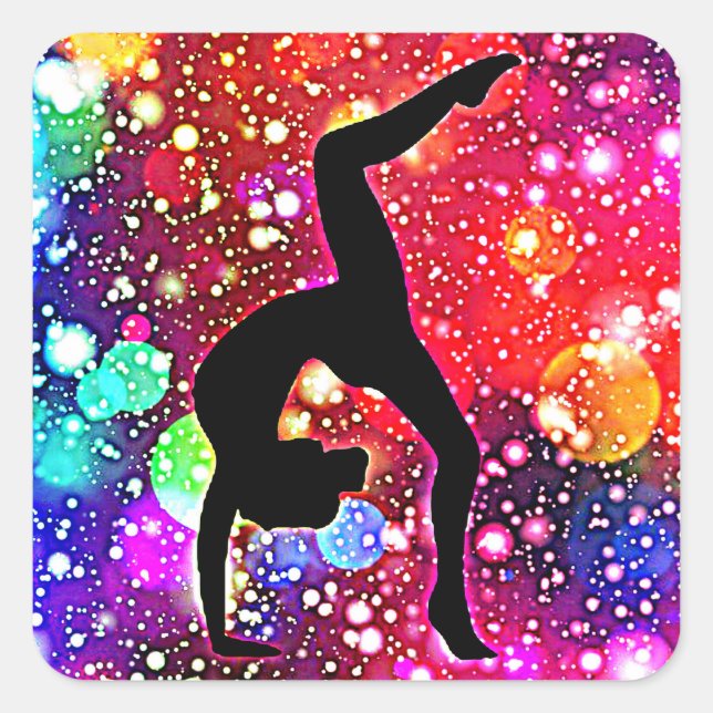 Sticker Carré Gymnastique Abstraite Bubble Pose Pose Pose Pose P (Devant)