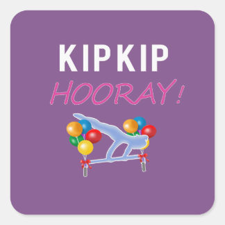 Sticker Carré Gymnastique amusante Kip Kip Design Hurray