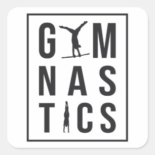 Sticker Carré Gymnastique Gymnaste Unven Bars Hopper Acrobat Mat