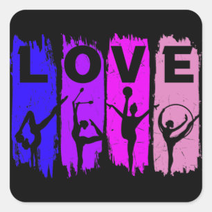 Sticker Carré Gymnastique rythmique amour