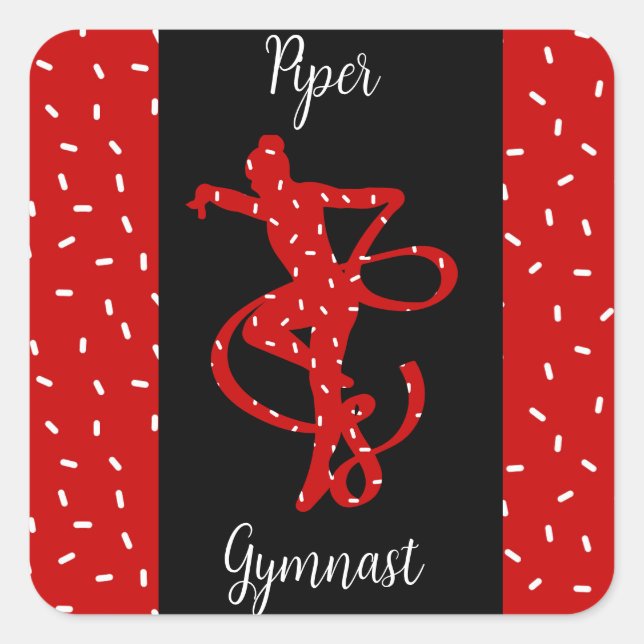 Sticker Carré Gymnastique rythmique de Noël Rouge Bonbons Sprink (Devant)