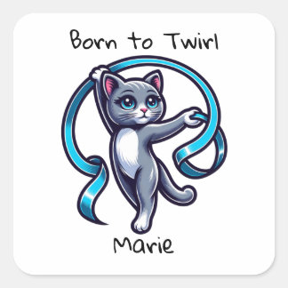 Sticker Carré Gymnastique rythmique Ribbon Twirl