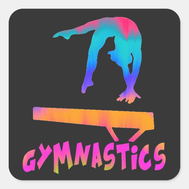 Sticker Carré Gymnastique Tropical Cravate-Dye Balance (Devant)