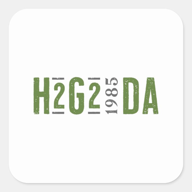 Sticker Carré H2G2 Douglas Adams 1985 (Devant)