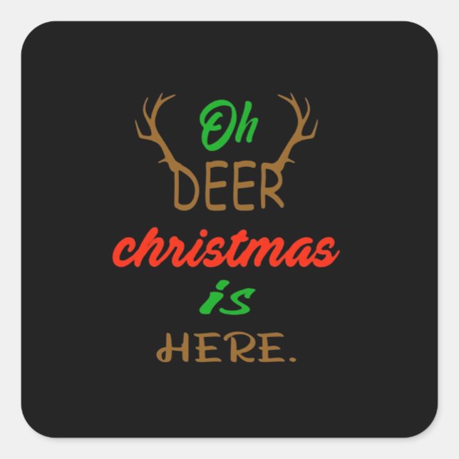 Sticker Carré h Deer Christmas Celebration Holiday Design (Devant)
