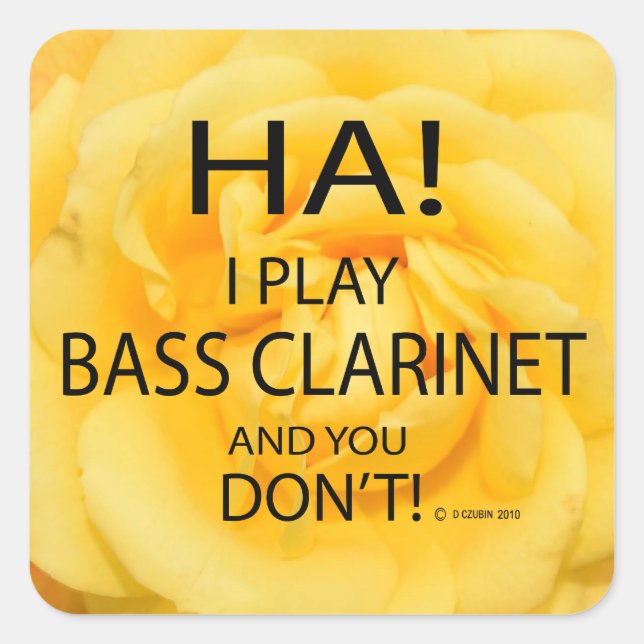 Sticker Carré Ha Bass Clarinet (Devant)