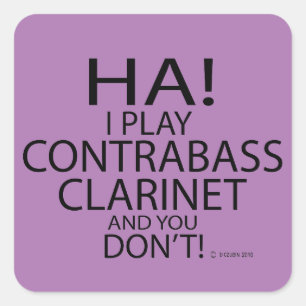Sticker Carré Ha Contrabass Clarinet