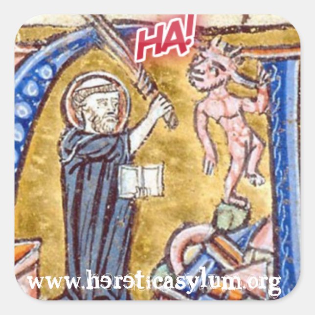 Sticker Carré HA ! w/ diable (Devant)