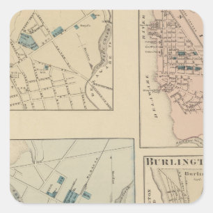 Sticker Carré Haddonfield, Gloucester City, Burlington