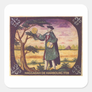 Sticker Carré Haggada Passover Seder Pesach matzhah, Matzo