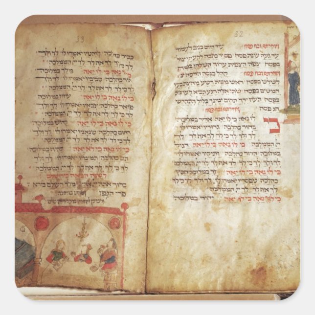 Sticker Carré Haggadah pour la veille de la Pâque (Devant)