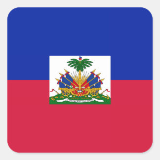 Sticker Carré Haïti - Drapeau haïtien