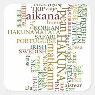 Sticker Carré Hakuna Matata Global Word Cloud Art