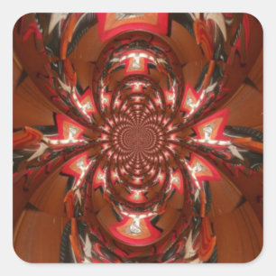 Sticker Carré Hakuna Matata Halloween Masque Kaleidoscope Abstra