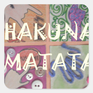 Sticker Carré Hakuna Matata jolie oeuvre extraordinaire d'art.pn