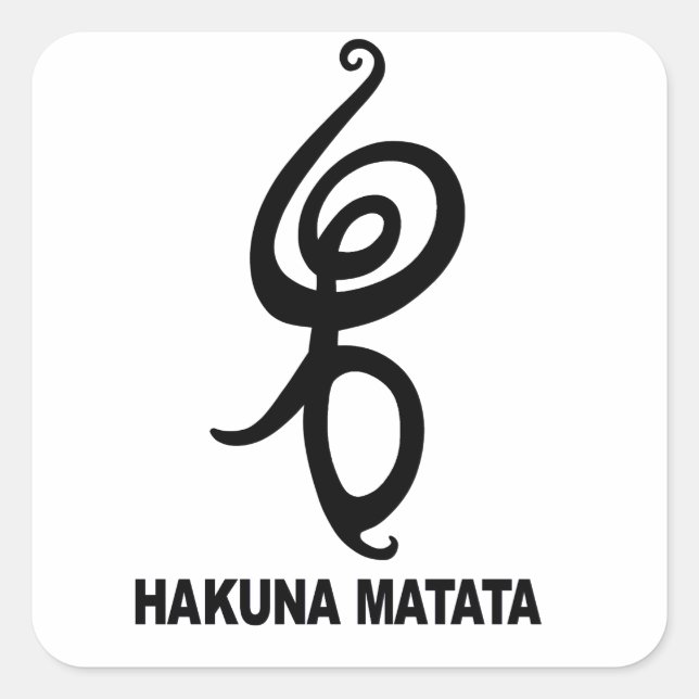 Sticker Carré Hakuna Matata - Symbole africain (Devant)