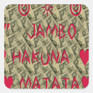 Sticker Carré Hakuna Matata Talk Argent Art Design