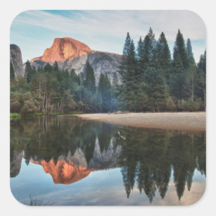 Sticker Carré Half Dome and Merced