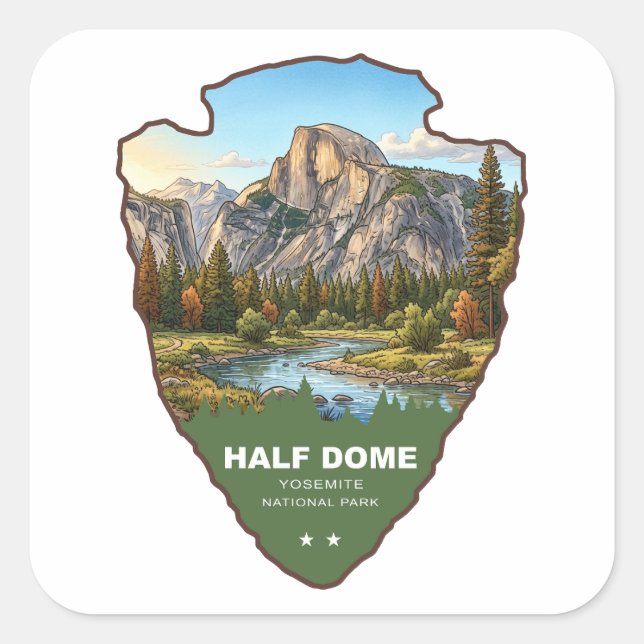 Sticker Carré Half Dome Parc national de Yosemite Arrowhead (Devant)