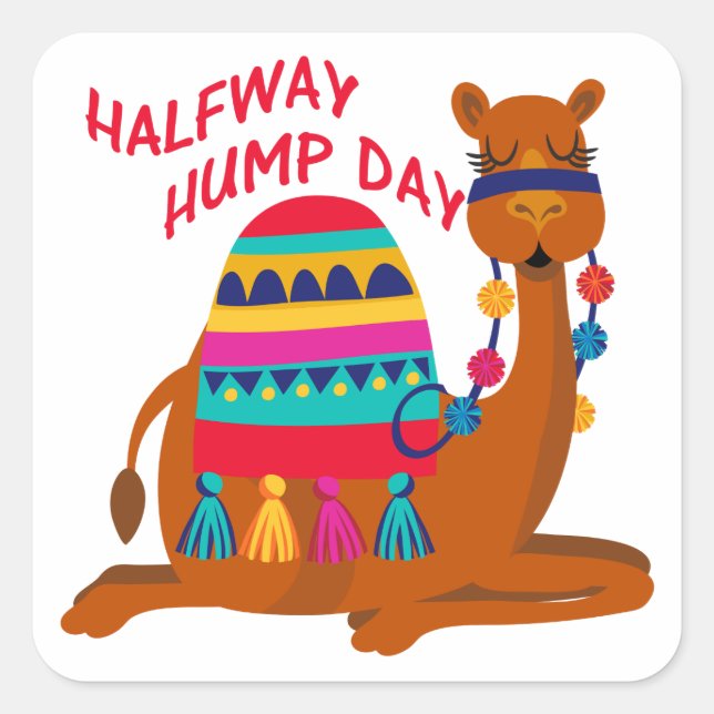 STICKER CARRÉ HALFWAY HUMPDAY (Devant)