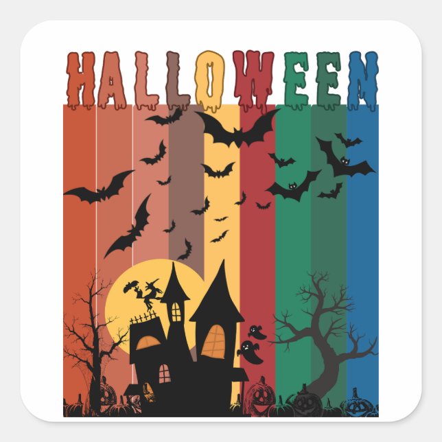 Sticker Carré Halloween (Devant)