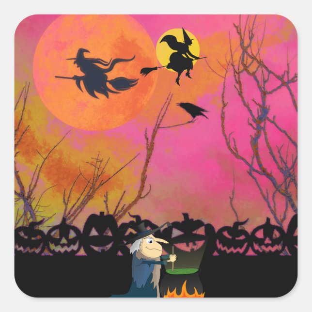 Sticker Carré Halloween (Devant)