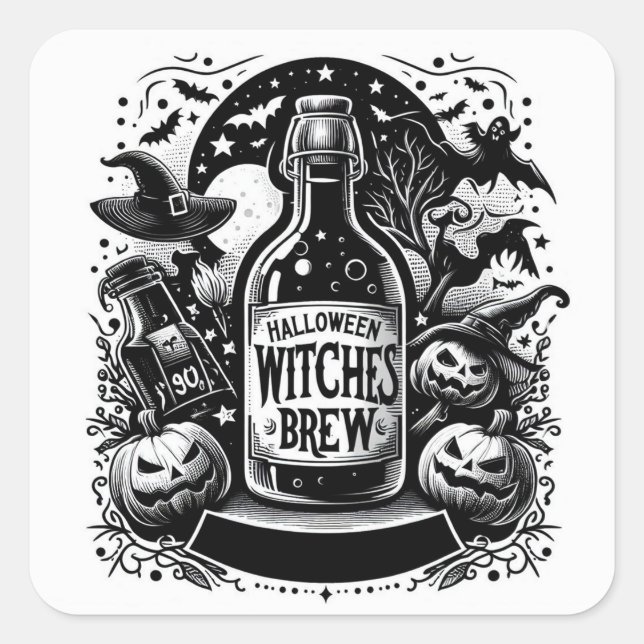 Sticker Carré Halloween Brew (Devant)