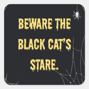 Sticker Carré Halloween Chat Moderne