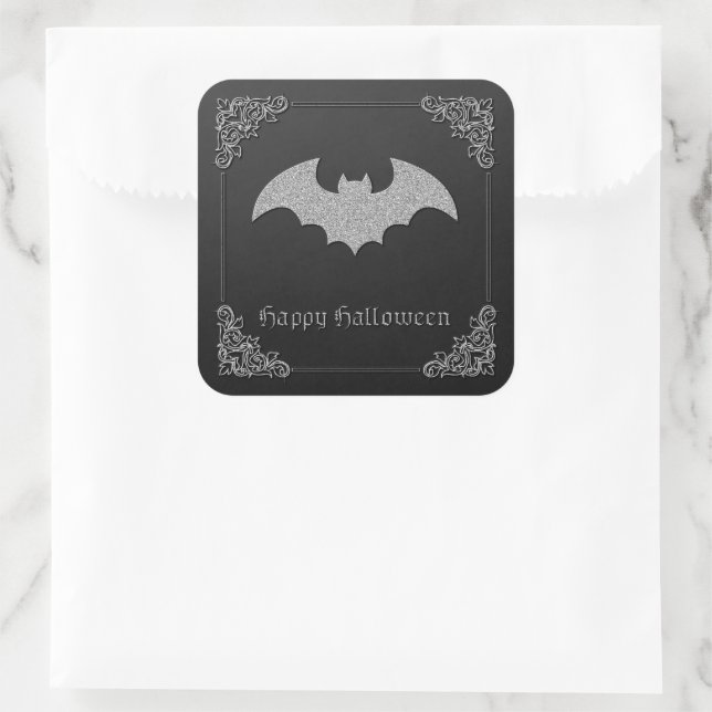 Sticker Carré Halloween chauve-souris (Sac)