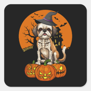 Sticker Carré Halloween Chih Tzu Chih