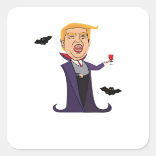 Sticker Carré Halloween Dracula Funny